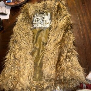 Jou Jou Brown Faux Fur Vest with Crest Lining